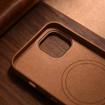 iCarer Case Lederhülle für iPhone 14 Plus braun (kompatibel mit MagSafe)