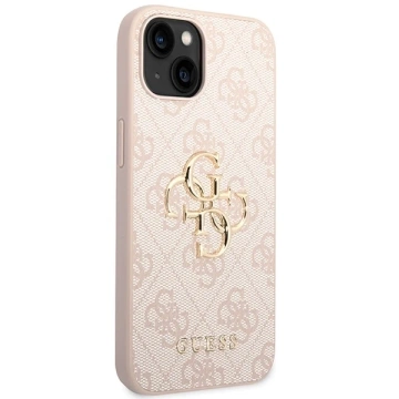 Guess GUHCP15S4GMGPI Hülle für iPhone 15 6,1" rosa/rosa Hardcase 4G Big Metal Logo