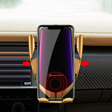 Automatische Autohalterung Alogy R2 Qi Induktionsladegerät für das Auto für den 10W Gold Kühlergrill