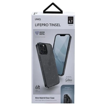 UNIQ-Hülle LifePro Tinsel iPhone 12 Pro Max 6,7 "schwarz / Dampfrauch
