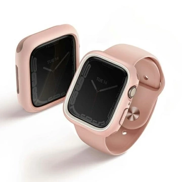 Etui ochronne UNIQ Moduo do Apple Watch Series 4/5/6/7/8/SE 44/45mm różowy-biały/blush-white