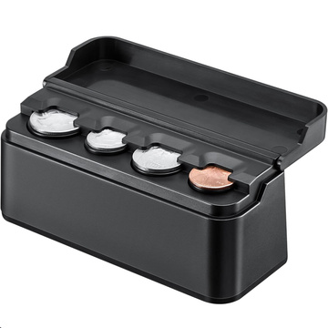 Münzbox Münzhalter Brieftasche Organizer Aufbewahrungsbox für kleine Münzen für Auto Autos Büros Zuhause Box Alogy Schwarz