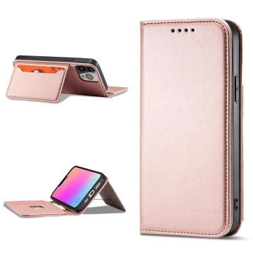 Magnetkartenhülle für iPhone 13 Pro Tasche Kartenetui Kartenhalter Pink