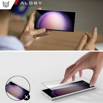Gehärtetes Glas für die hüllenfreundliche Alogy Full Glue-Hülle für das Samsung Galaxy S24 Ultra Black