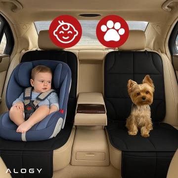 Mata ochronna na pojedynczy fotel Alogy SeatShield™ Podkładka pod fotelik Samochodowy dla dziecka Ochraniacz do Auta Czarna