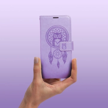 Etui z klapką zamykane Kabura MEZZO Book do iPhone 15 Pro łapacz snów fioletowy