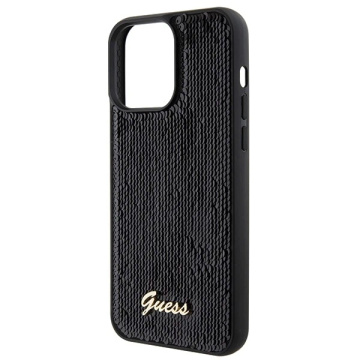Etui Guess GUHCP15XPSFDGSK do iPhone 15 Pro Max 6.7" czarny/black hardcase Sequin Script Metal