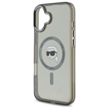 Etui Karl Lagerfeld do iPhone 16 6.1" Czarny MagSafe Hardcase IML Metal Karl Head 