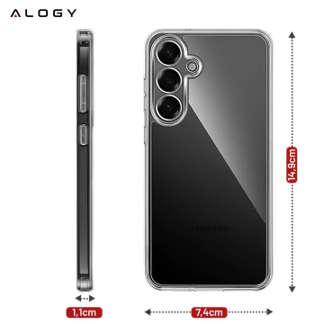 Etui Przezroczyste do Samsung Galaxy S25, Podwyższone Krawędzie, Idealne Dopasowanie, PC + TPU, Alogy HybridShield™ Case + SZKŁO HARTOWANE