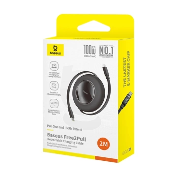 Kabel Baseus Free2Pull Mini 100W USB-C – USB-C 2m Czarny