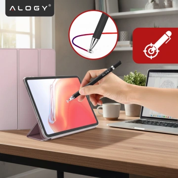 Alogy 2-in-1 kapazitiver Touch-Stift für Telefon-Tablet-Bildschirm mit Stift Schwarz