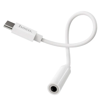 HOCO Adapter AUX Typ C Do Jack 3,5 Mm LS30 Biały
