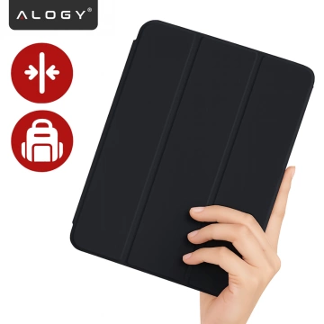 Etui do Apple iPad 11gen. 11" 2025 / 10gen. 10.9" 2022 Ochronne Hybrydowe z Miejscem na Rysik, Składana Okładka, Funkcja Podstawki, Alogy HybridBook™ Case  – Czarne