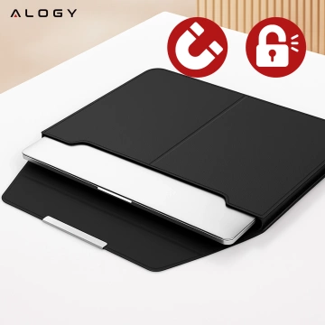 Torba na laptopa Alogy FlexCase Pro wielofunkcyjna rozkładana z podstawką i podkładką na myszkę do Macbooka 15 / 15.6 / 16.1" Czarna