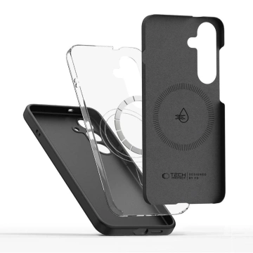 Etui für Samsung Galaxy S25 Edge Tech-Protect Liquid Silicone MagSafe Schwarz
