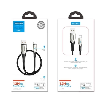 Joyroom Sharp Series kabel do szybkiego ładowania USB-A - Lightning 3A 1.2m czarny (S-M411)