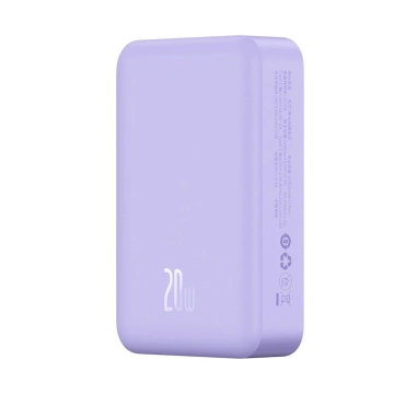 Baseus Magnetic Mini 20000 mAh 20W Powerbank – lila USB-C / USB-C-Kabel