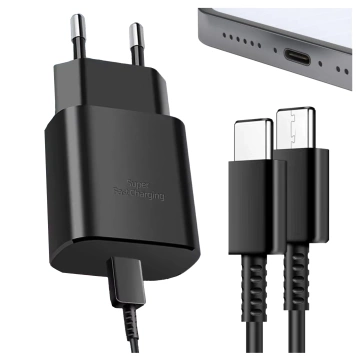 Original Samsung USB-C Ladegerät 25W Typ C Kabel 180cm Premium Super Fast Charge Set Weiß