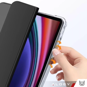 Etui ochronne do Samsung Galaxy Tab S9 FE+ 12.4" Alogy Book Cover Case obudowa na tablet Czarne + Szkło