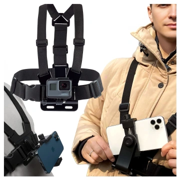 Sportgurt Alogy Chest Brusthalter für Kamera, GoPro-Kameras, Universaltelefon Schwarz