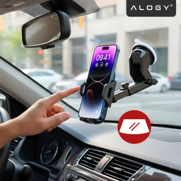 Uchwyt samochodowy do telefonu do auta 3w1 Alogy na szybę do kratki na deskę rozdzielczą kokpit + Organizer