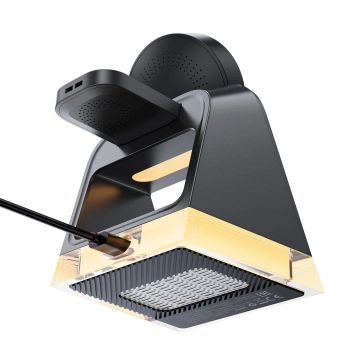 Ładowarka indukcyjna 3w1 Acefast E17 MagSafe 15W + kabel USB-A USB-C - czarna