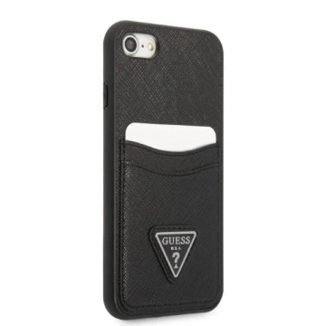 Etui Guess GUHCI8PSATPK für Apple iPhone 7/8 SE 2020 / SE 2022 Hardcase Czarny/Black Hardcase Saffiano Triangle Logo Cardslot