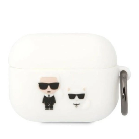 Schutzhülle für Kopfhörer Karl Lagerfeld KLACAPSILKCW für Apple AirPods Pro Hülle weiß/weiß Silikon Karl
