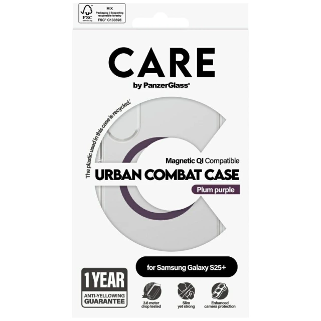 Etui do Samsung Galaxy S25 CARE von PanzerGlass Urban Combat Case Lila Qi