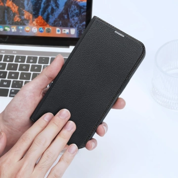 Dux Ducis Skin X2 Hülle für iPhone 14 Plus Hülle mit magnetischer Klappe schwarz