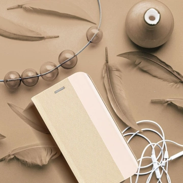 Etui Kabura SENSITIVE Book do Xiaomi Redmi Note 14 Pro Złoty Stand 360