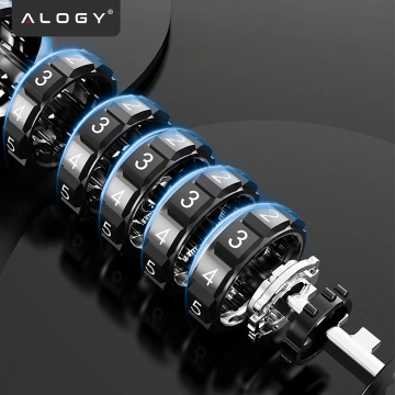 Fahrradschloss Fahrradschloss starkes Kabel 120cm Alogy Fahrradsicherheit mit Code-Kombinationsschlüssel schwarz