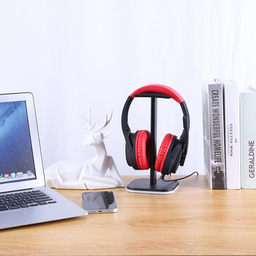 Stojak na słuchawki nauszne gamingowe podstawka uchwyt z podświetleniem RGB LED Czarny