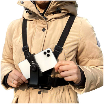 Szelki sportowe uchwyt na klatkę piersiową Alogy Chest do aparatu, kamer GoPro, telefonu uniwersalne Czarne