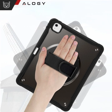 Etui pancerne 360 z miejscem na rysik do Apple iPad Air 11" (2024,2025) / Air 10.9" (2020,2022) / Pro 11 (2018) Alogy Pirate 360 Case obudowa na tablet Czarne