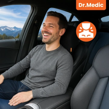 Poduszka do Samochodu pod Głowę Kark Szyję DR.MEDIC ErgoNeck™ Ergonomiczna poduszka na fotel zagłówek krzesło gamingowa do biura auta dla kierowcy pasażera