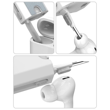 Multifunktionaler Reiniger Alogy Cleaner Set 8-in-1-Kopfhörer-Tastatur-Bildschirm-Reinigungsset für Telefone, Tablets, Laptops, Computer Weiß