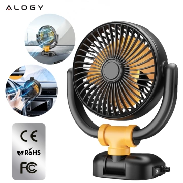 Schwarz Kleiner Ventilator Mini-Autoventilator für Cockpit-Armaturenbrett Zigarettenanzünder für Auto 12V Leise Alogy Auto
