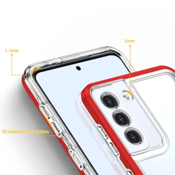 Etui Clear 3in1 do Samsung Galaxy S23+ Plus silikonowy pokrowiec z ramką czerwone