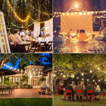 Garten-Girlandenleuchte, 10 LED-Balkonleuchten für den Garten, wasserdichte IP44-24-V-Glühbirnen