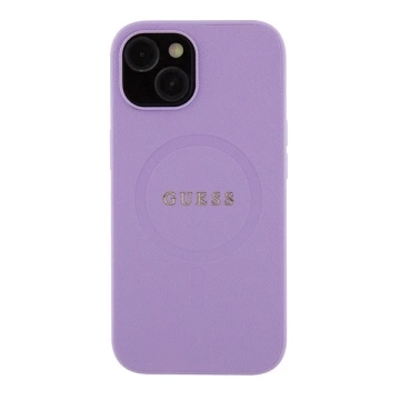 Etui Guess GUHMP15SPSAHMCU für iPhone 15 6,1" fioletowy/lila Hardcase Saffiano MagSafe