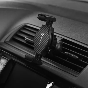 Uchwyt samochodowy FORCELL F-GRIP Carbon H-CF509 do kratki czarny