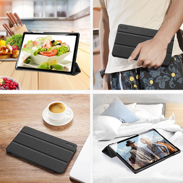 Etui z klapką Dux Ducis Domo do Samsung Galaxy Tab A8 10.5 X200/ X205 Czarne + Szkło
