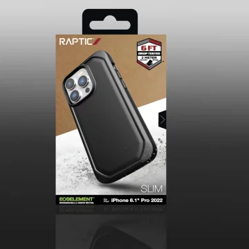 Raptic Slim Case iPhone 14 Pro Rückseite schwarz
