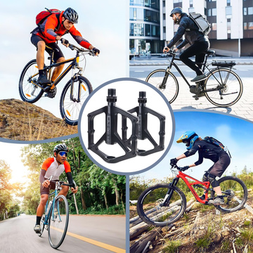 Pedały rowerowe platformowe do roweru MTB aluminiowe 9/16" Aluminium czarne komplet [2szt.]