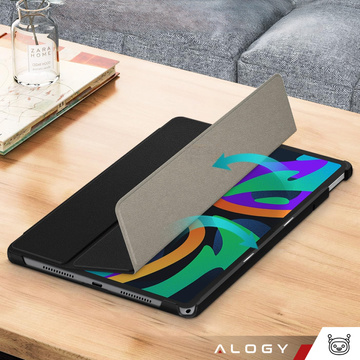 Etui do Lenovo Tab K11 / K11E 11” M11 10.95" TB330FU / TB330XU / TB331FC Book Case Cover z klapką obudowa futerał pokrowiec Alogy Czarne + Szkło + Rysik