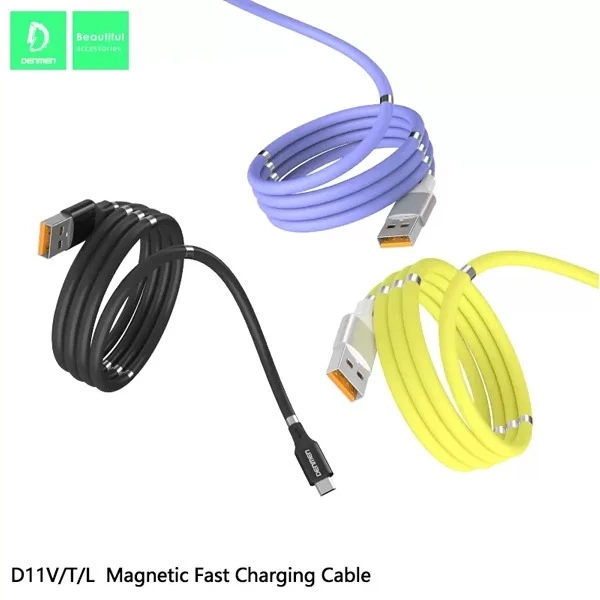 Denmen D11T USB Typ-C Kabel 2,4A Schwarz 1m Magnetisch