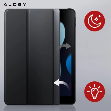 Etui do Apple iPad 10.2 9 gen 8/7 2021/2020/2019 Smart Pencil Case Alogy TPU obudowa na tablet Czarne + Szkło