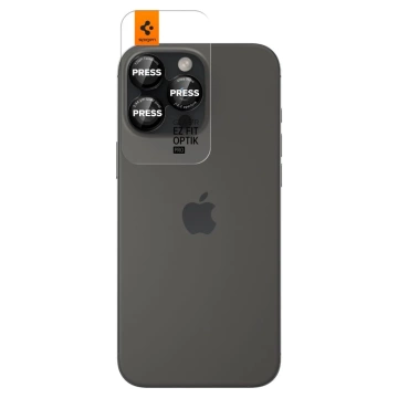 Spigen Optik Pro L-Series Glas.Tr „Ez Fit“ Kameraschutz 2er-Pack für iPhone 14 Pro / Pro Max / 15 Pro / Pro Max / 16 Pro / 16 Pro Max Schwarz