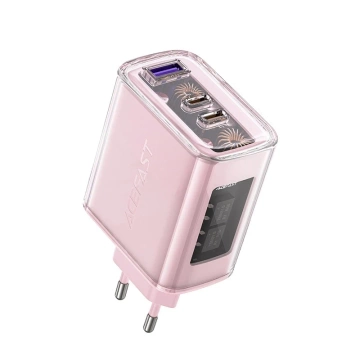 Acefast A45 GaN 65W 3-Port Ladegerät (1xUSB, 2xUSB-C) rosa